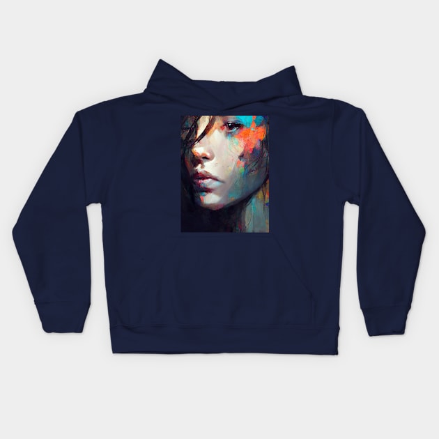 Face Art Kids Hoodie by stoped